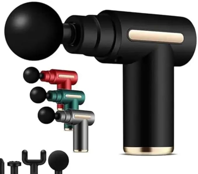 Massage Gun Deep Tissue Handheld Massager with 4 Heads & 6 Speeds | Muscle Recovery & Pain Relief