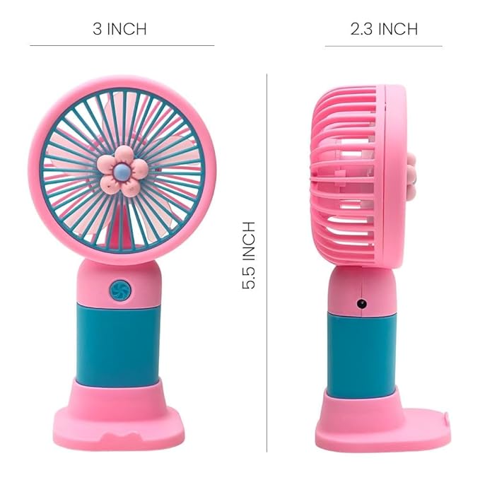 Mini Handheld Fan USB Rechargeable Portable Strawberry Fan with Stand