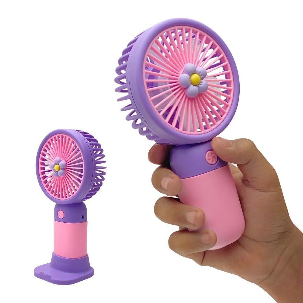Mini Handheld Fan USB Rechargeable Portable Strawberry Fan with Stand