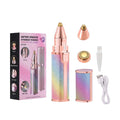2 in 1 Hair Removal Rechargeable Machine For Ladies Face Shaver & Eyebrow Trimmer USB Painless Rechargeable Electric Removal, Glitter Stylish Trimmers Built-in LED for Lips Chin Nose (Glitter Design)